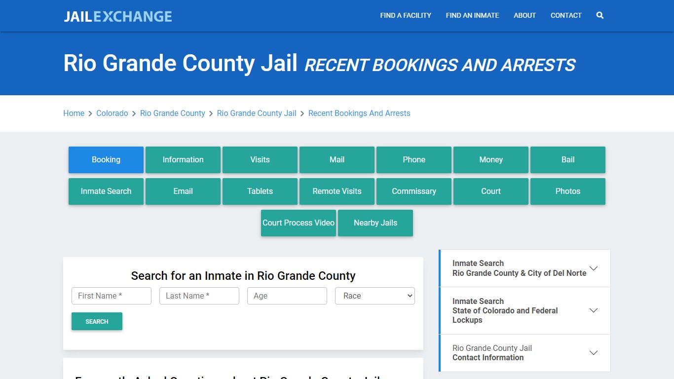 Rio Grande County Jail Recent Bookings And Arrests