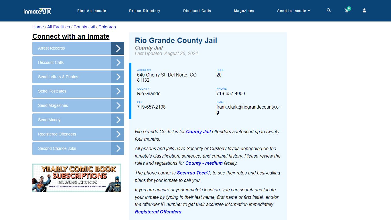 Rio Grande County Jail - Inmate Locator