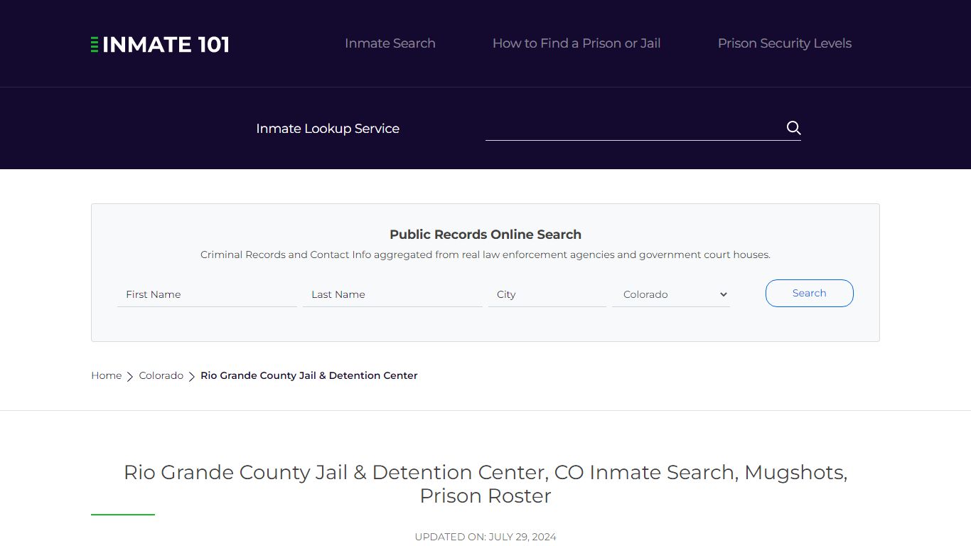 Rio Grande County Jail & Detention Center - Inmate101